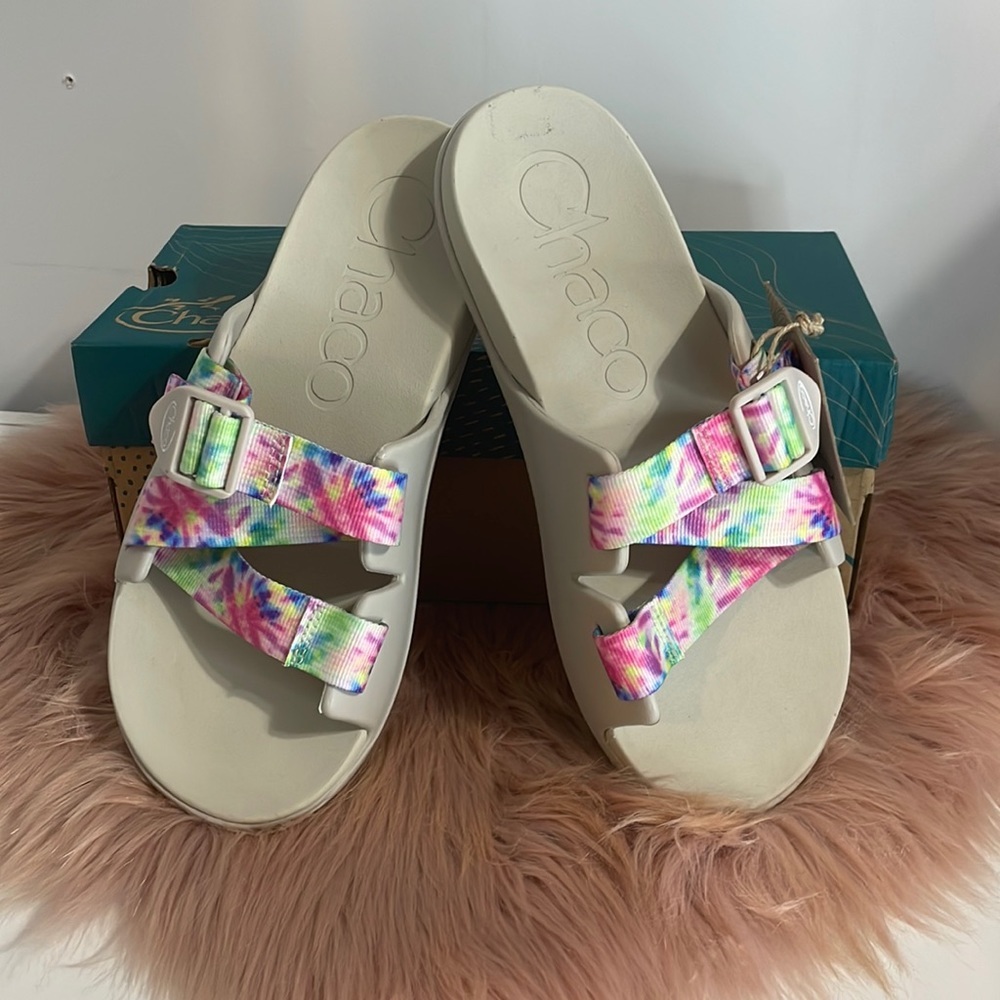 Chaco chillos slide sandals light tie dye size 9 multicolor - Picture 3 of 8